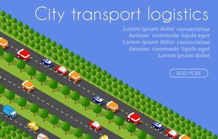 logistique de transport ville isométrique 3d illustrée vecteur