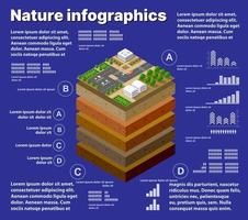 infographie nature géologique et souterraine vecteur