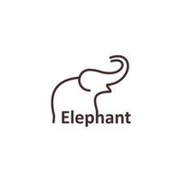 modèle de logo de ligne d'éléphant. icône de vecteur de conception.