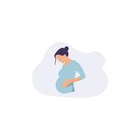 illustration de design plat moderne logo femme enceinte. vecteur