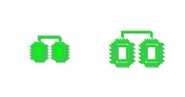icône de vecteur de processeurs connectés