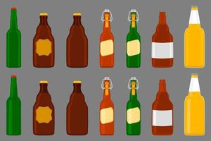 illustration sur le thème grand kit bouteilles en verre de bière avec couvercle pour brasserie vecteur