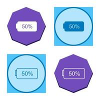icône de vecteur de demi-batterie unique