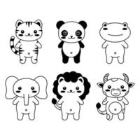 mignon animal de compagnie animal contour symbole kawaii animal vecteur