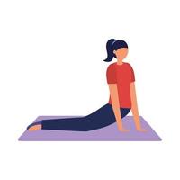 femme faisant du yoga à la conception de vecteur de tapis