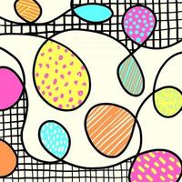 motif de boucles de bonbons au néon abstrait doodle vecteur