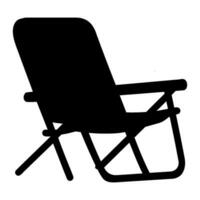camping chaise vecteur silhouette, noir silhouette de camping chaise clipart