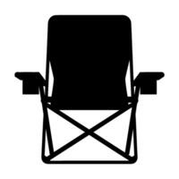 camping chaise vecteur silhouette, noir silhouette de camping chaise clipart