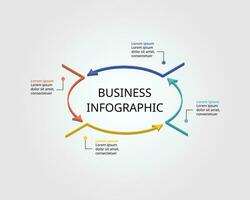 4 La Flèche modèle pour infographie pour présentation pour 4 élément vecteur