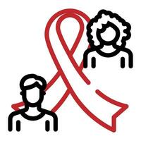 rouge ruban symbole santé et médical concept. monde sida jour, Icônes vecteur