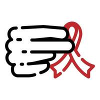 rouge ruban symbole santé et médical concept. monde sida jour, Icônes vecteur