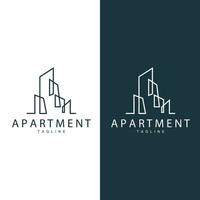 appartement bâtiment logo, moderne conception style ligne vecteur symbole illustration modèle