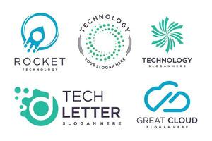La technologie logo conception vecteur collection avec Créatif élément concept