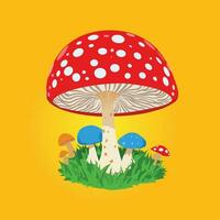 rouge la magie champignon dessin animé illustration vecteur