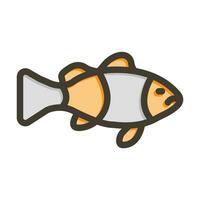 pitre poisson vecteur épais ligne rempli couleurs icône pour personnel et commercial utiliser.