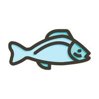 poisson vecteur épais ligne rempli couleurs icône pour personnel et commercial utiliser.