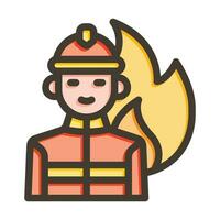 pompier vecteur épais ligne rempli couleurs icône pour personnel et commercial utiliser.