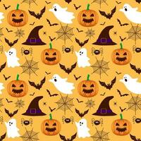 Halloween modèle Contexte avec citrouille illustration et sorcière Chapeaux vecteur