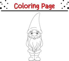 Noël content gnomes coloration page pour les enfants. vecteur