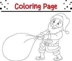 content Noël Père Noël claus coloration page pour enfants. vecteur