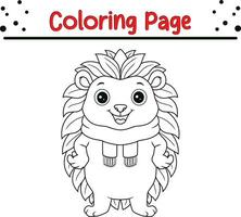 content Noël animal coloration page. noir et blanc vecteur illustration pour coloration livre