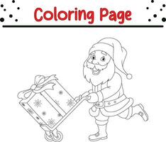 content Noël Père Noël claus coloration page pour enfants. vecteur