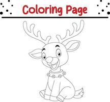 mignonne cerf animal coloration page. content Noël coloration livre pour enfants. vecteur