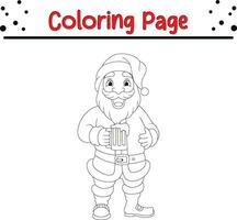 content Père Noël claus Noël coloration page pour les enfants vecteur