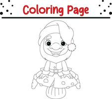 content Père Noël coloration page. Noël coloration livre pour les enfants. vecteur