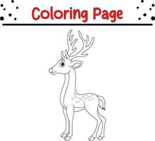 mignonne cerf animal coloration page. content Noël coloration livre pour enfants. vecteur