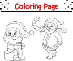 content Père Noël claus coloration page. mignonne Noël coloration livre pour enfants. vecteur