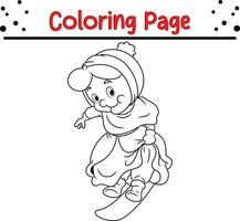 content Noël coloration page. noir et blanc vecteur illustration pour coloration livre