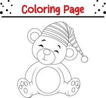 content Noël animal coloration page. noir et blanc vecteur illustration pour coloration livre