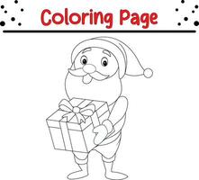 content Père Noël claus coloration page. mignonne Noël coloration livre pour enfants. vecteur