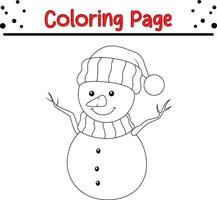 mignonne bonhomme de neige coloration page. content Noël animal coloration livre. vecteur