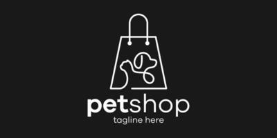 achats sac et animal de compagnie logo conception icône illustration vecteur