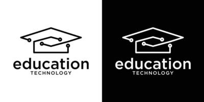 éducation logo La technologie icône vecteur illustration