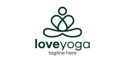 Créatif logo conception l'amour et yoga icône vecteur illustration