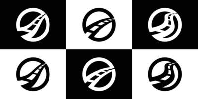 logo conception route abstrait dans cercle icône vecteur illustration