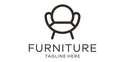 meubles logo conception icône vecteur illustration ligne
