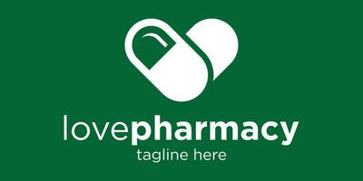 logo l'amour et pharmacie logo icône vecteur illustration