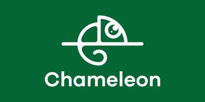 Créatif logo ligne caméléon icône vecteur illustration