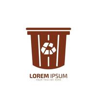 une logo de vide poubelle vecteur silhouette icône conception modèle isolé