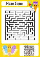 labyrinthe pour les enfants. casse-tête pour les enfants. énigme du labyrinthe. vecteur