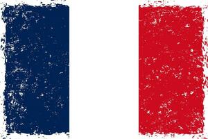 France drapeau grunge affligé style vecteur
