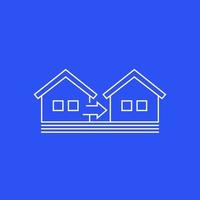 icône de suppression avec deux maisons, conception linéaire vecteur