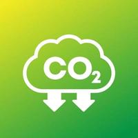 icône de réduction des émissions de carbone, vecteur