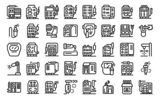 soudage machine Icônes ensemble contour vecteur. câble Matériel vecteur