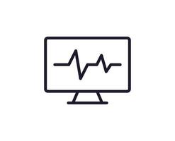 santé symbole. vecteur signe pour la toile des sites, Annonces, interface utilisateur, l'Internet magasins et magasins. modifiable accident vasculaire cérébral. vecteur ligne icône de cardiogramme sur moniteur de ordinateur