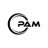 pam lettre logo conception, inspiration pour une unique identité. moderne élégance et Créatif conception. filigrane votre Succès avec le frappant cette logo. vecteur